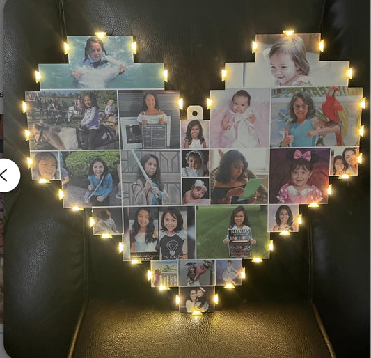 Heart Shape LED Photo Collage Frame