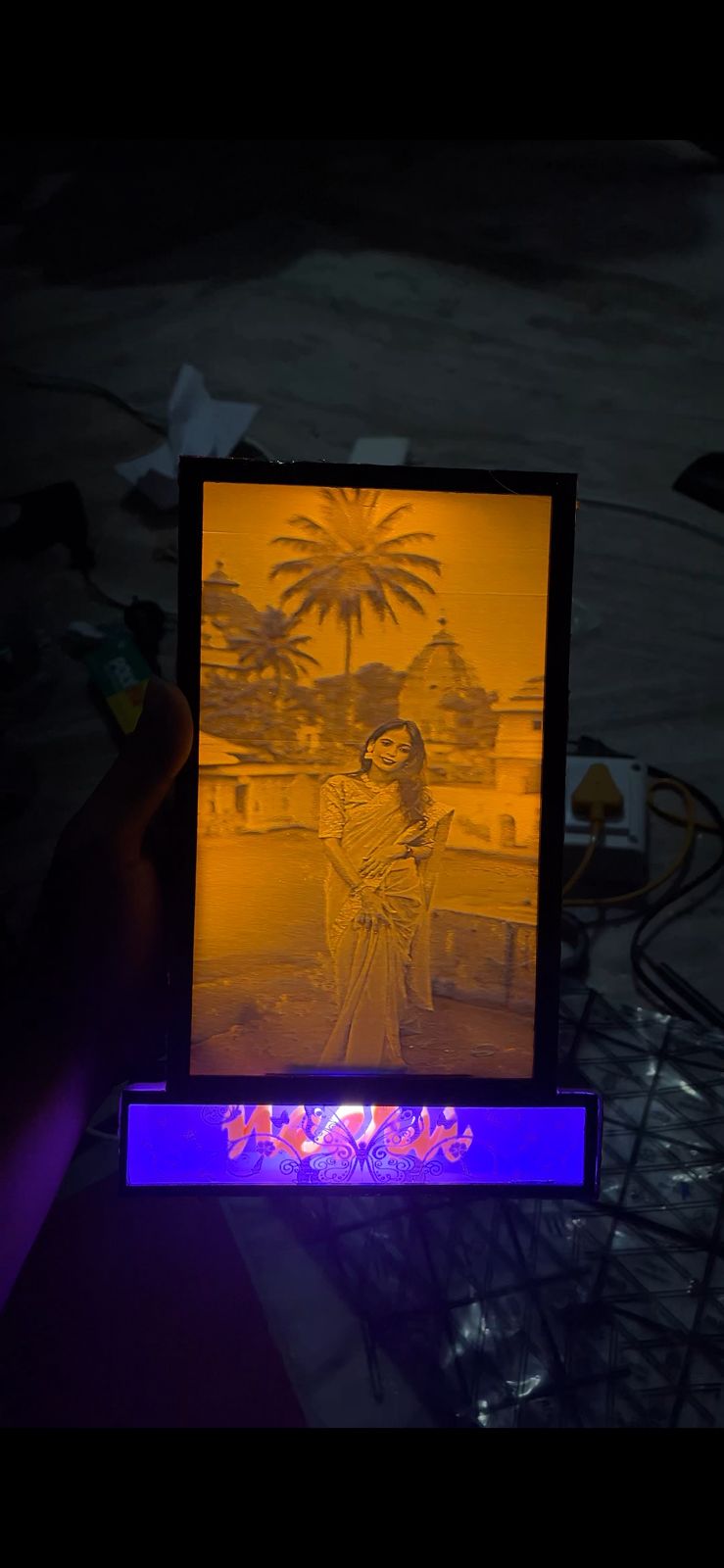 3D Lithophane LED Photo Frame With Custom Name – Personalized Night Light Gift